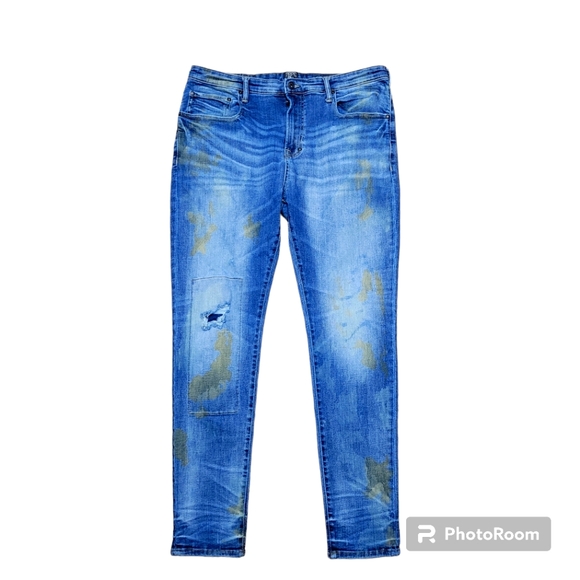 PRPS Stretch Warlock Drop Fit Jeans, Slight Distressed, Men's 38 - Picture 1 of 9